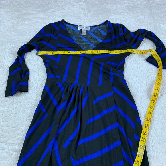 Vintage 80s Joseph Ribkoff asymmetrical stripe bodycon dress, size 4 - Picture 5 of 7